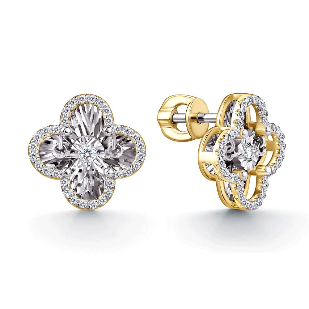 Серьги из лимонного золота GRIGORIEV с танцующим бриллиантом Г12-13-5675-31-00 Г12-13-5675-31-00 фото