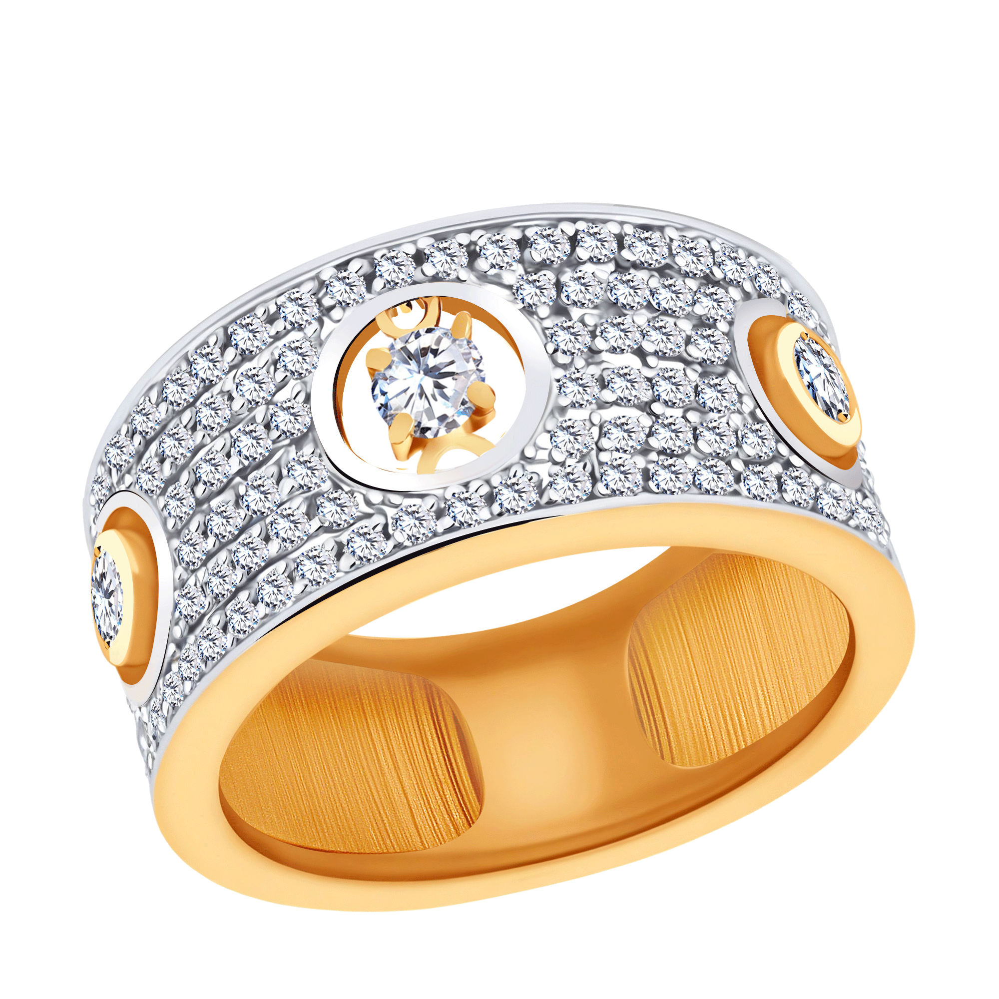 Золотое кольцо ЮЗ Корона с подвижным фианитом К1-К6087 К1-К6087 фото