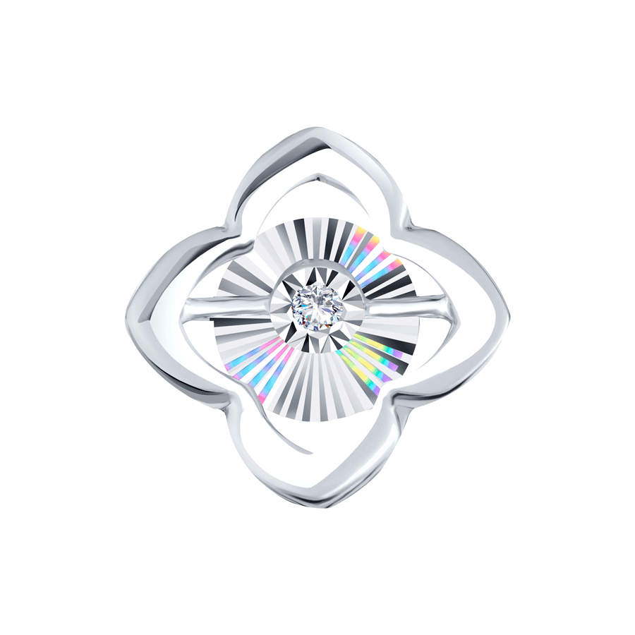 Подвеска из белого золота Karatov с танцующим бриллиантом Т305636386 Т305636386 фото