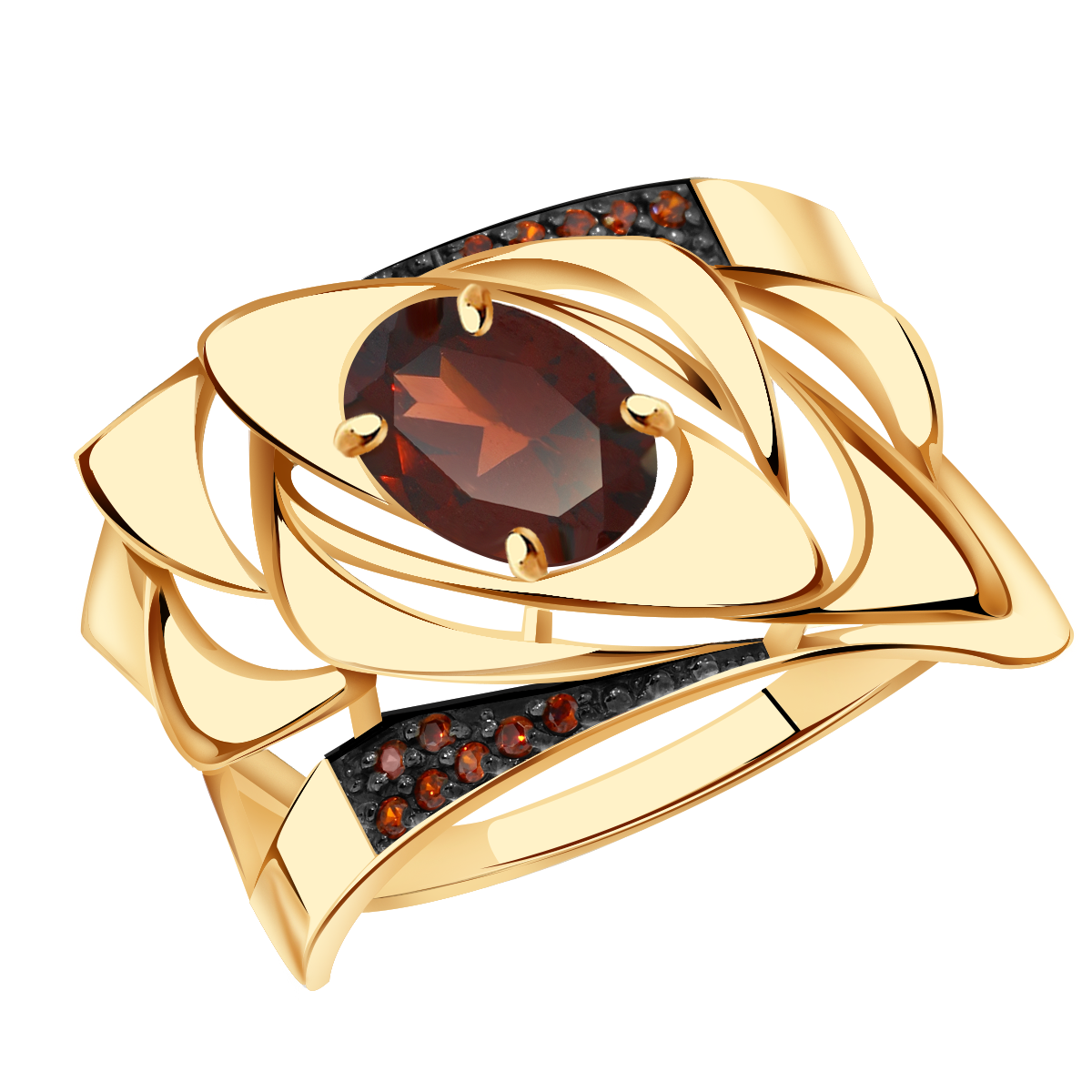 Перстень женский золотой с камнем